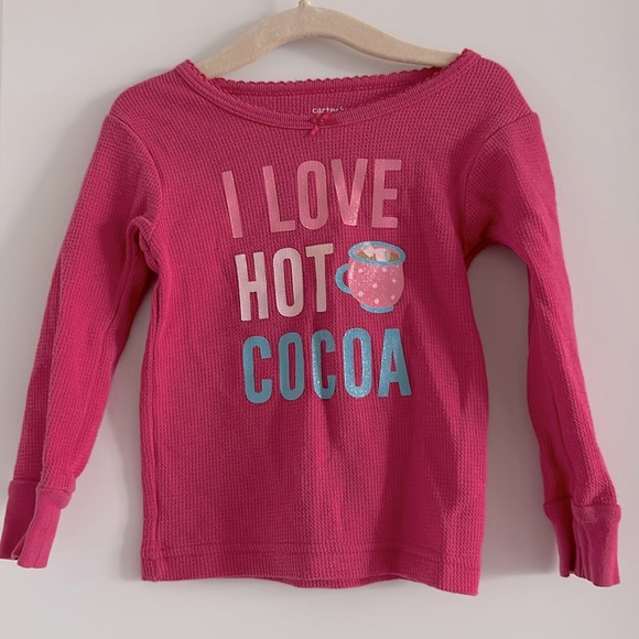 Carters Brand Baby Girl Christmas Pajama Set - Size 18mths “I love hot cocoa” - Picture 2 of 4